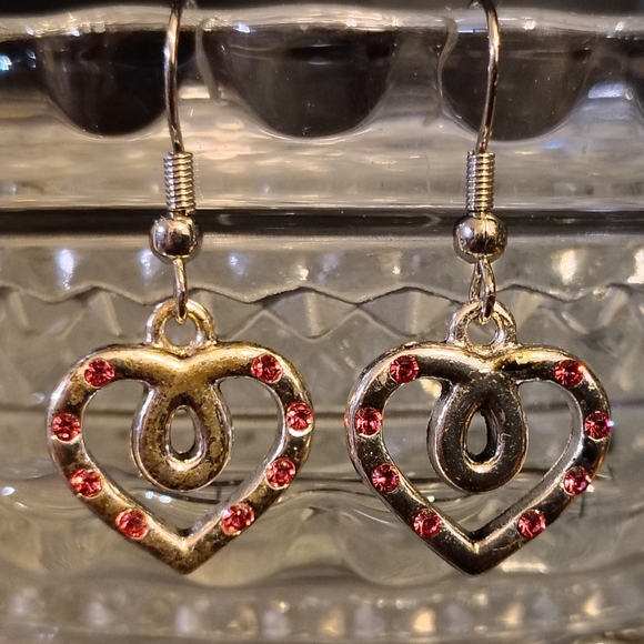 Handmade Heart Earrings - Nickel free hooks - Picture 2 of 3